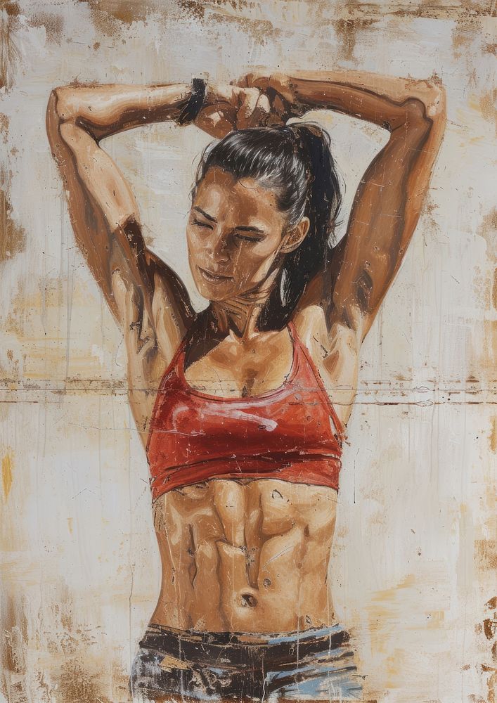 Latina Brazilian woman painting standing strength.