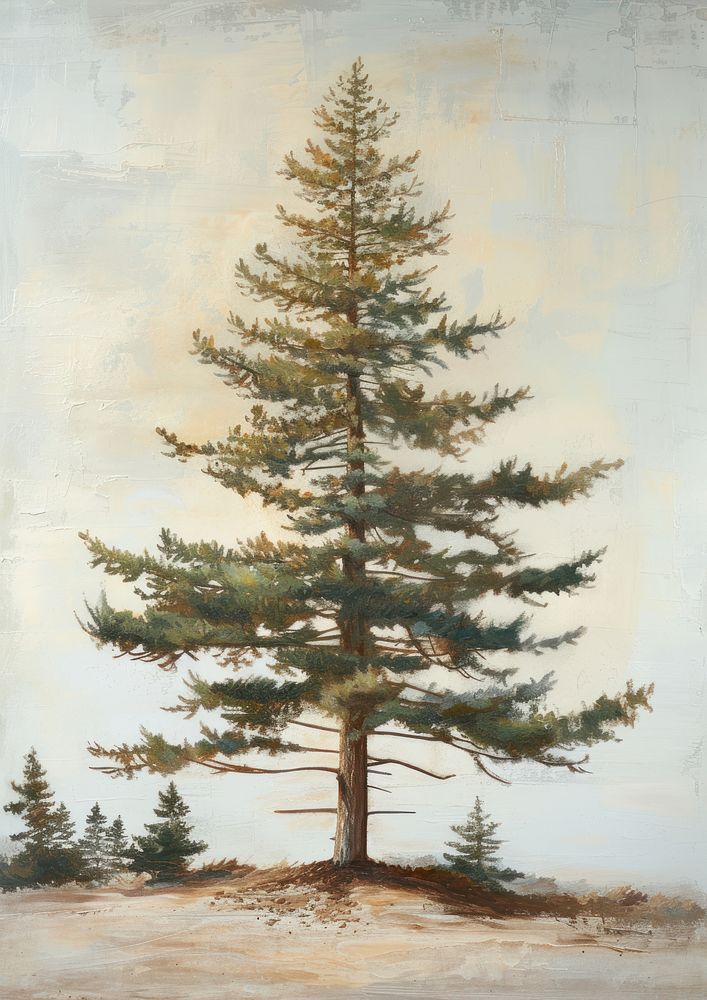 A pine tree painting branch plant.