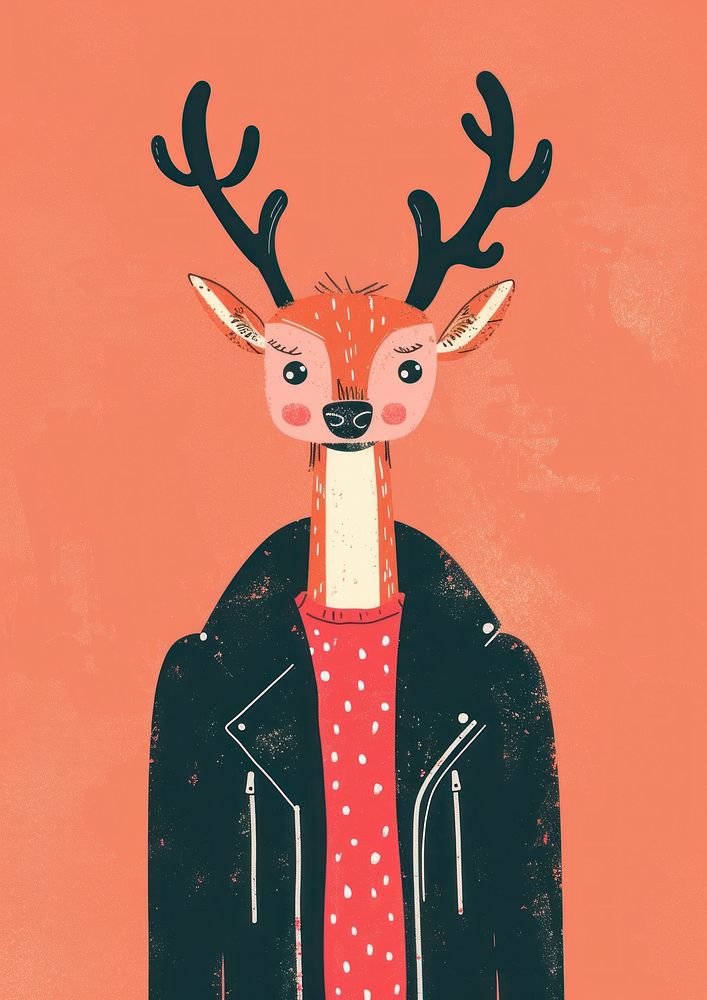 A deer in person character art drawing animal.