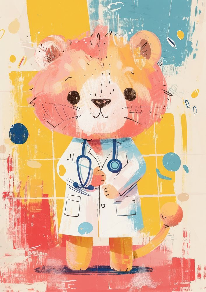 Painting doctor person cute.