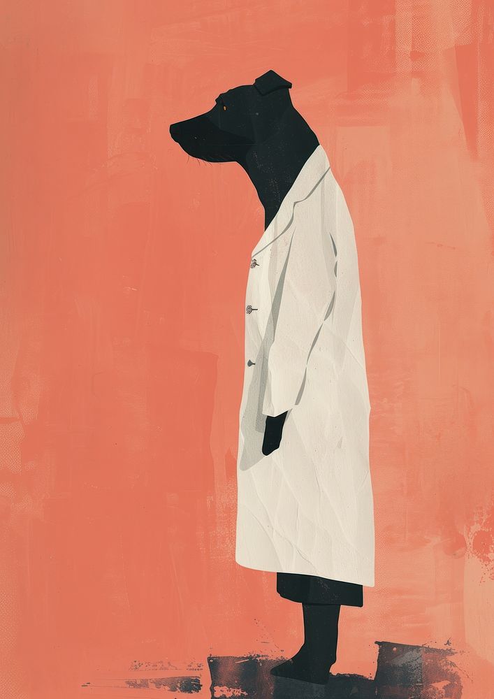 Dog doctor person art.