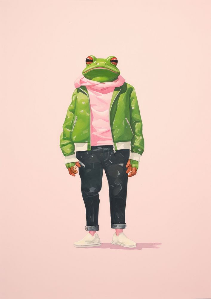 Frog in person character footwear jacket adult.