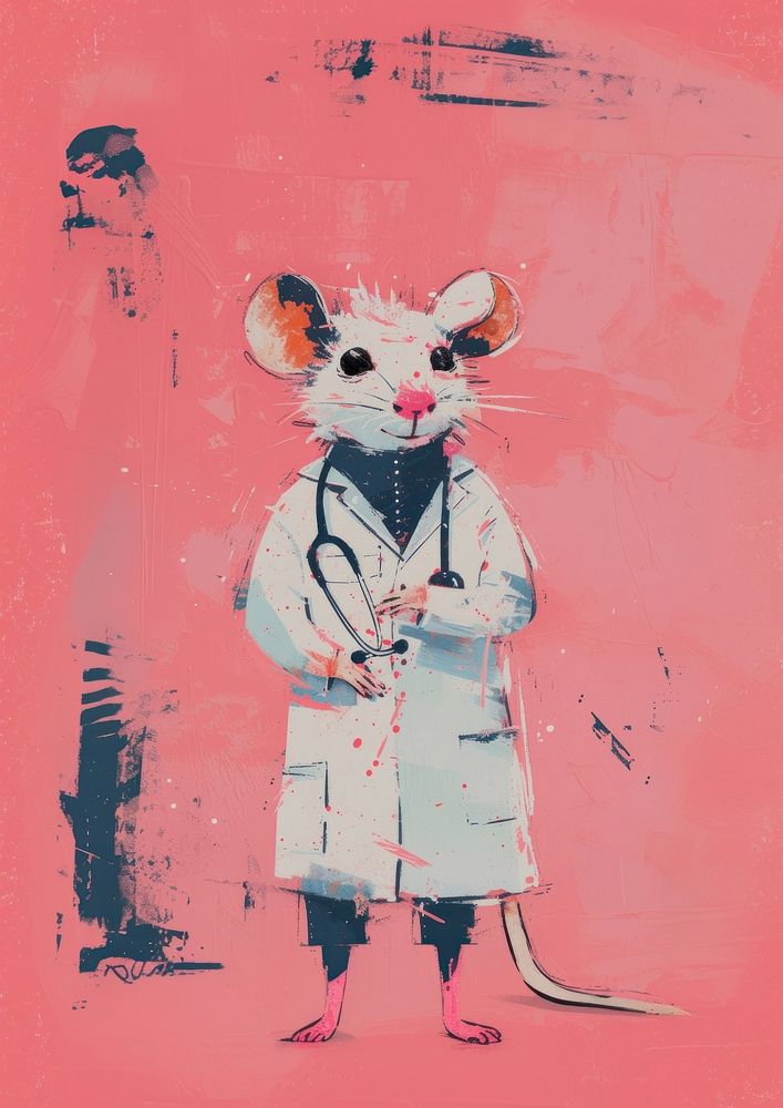 Rat painting person cute.