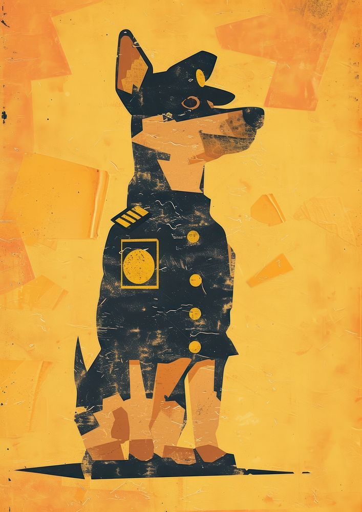 Police dog in person character art mammal pet.