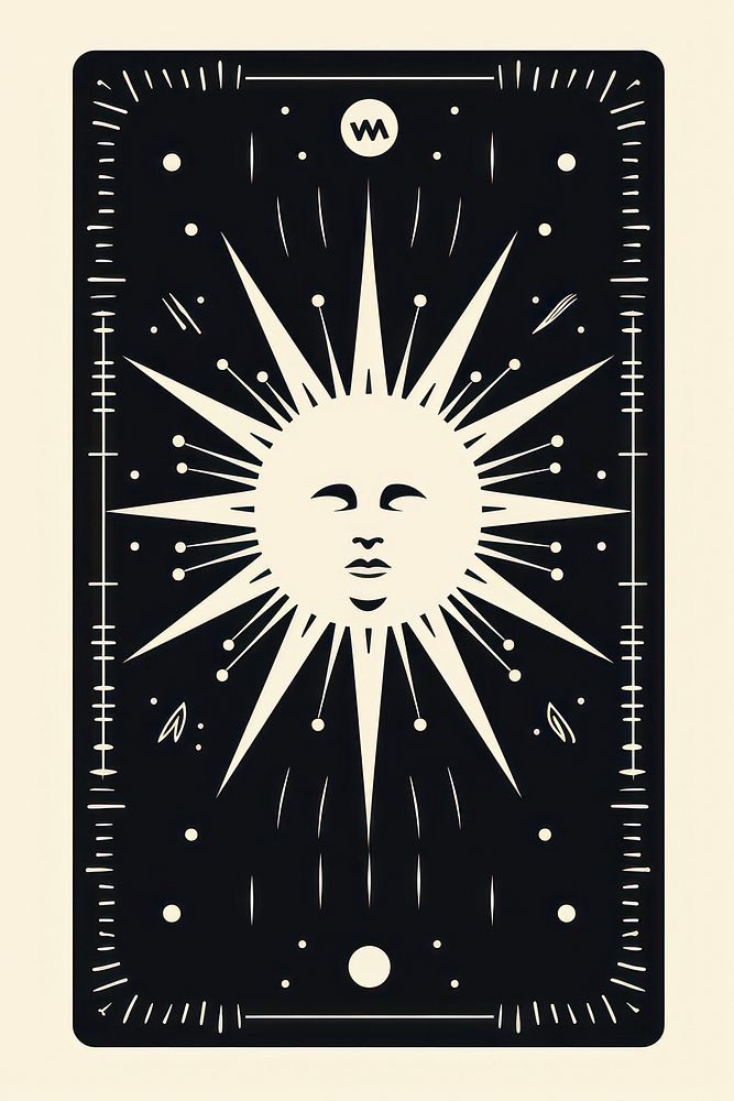 A tarot card with Esoteric mystical element creativity blackboard cartoon.