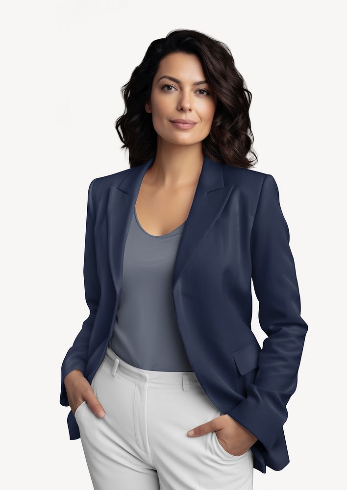 Woman in blue smart formal wear