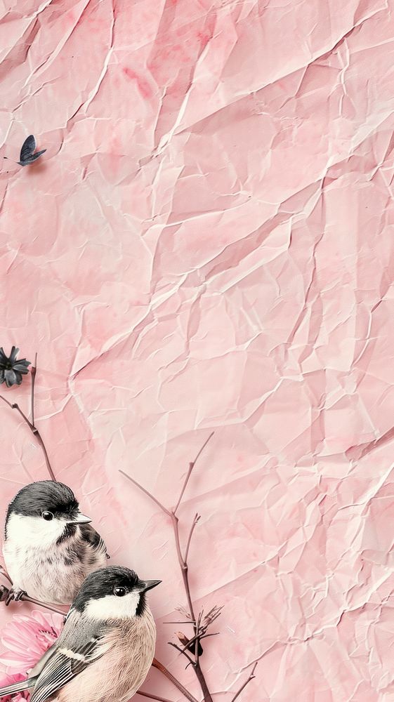 Cute wallpaper bird backgrounds pink.