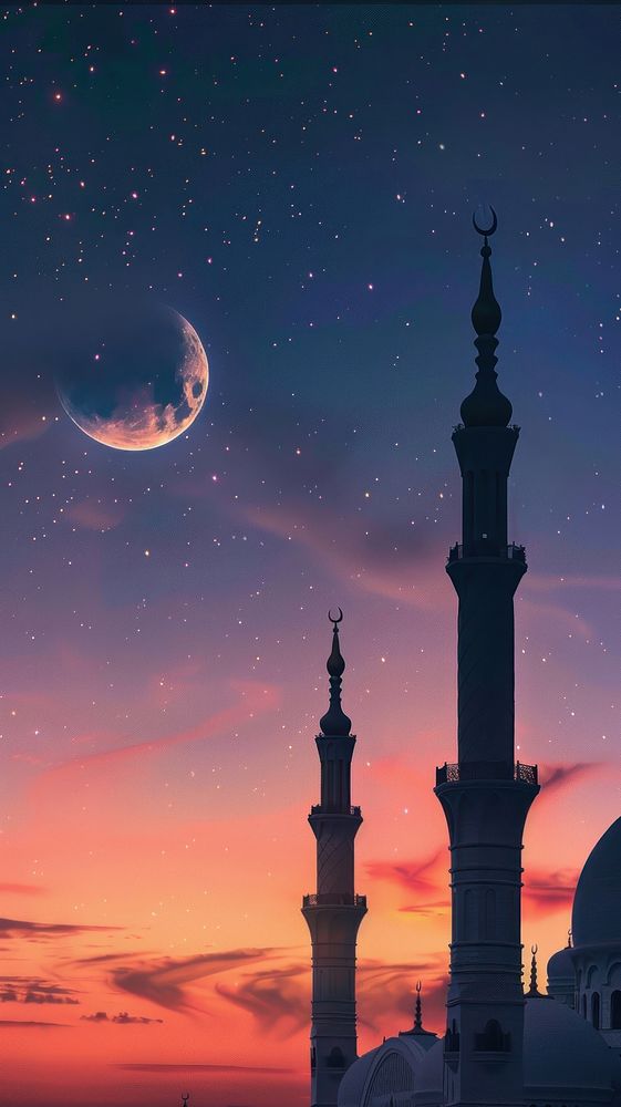 Modern Ramadan Kareem sky architecture astronomy.