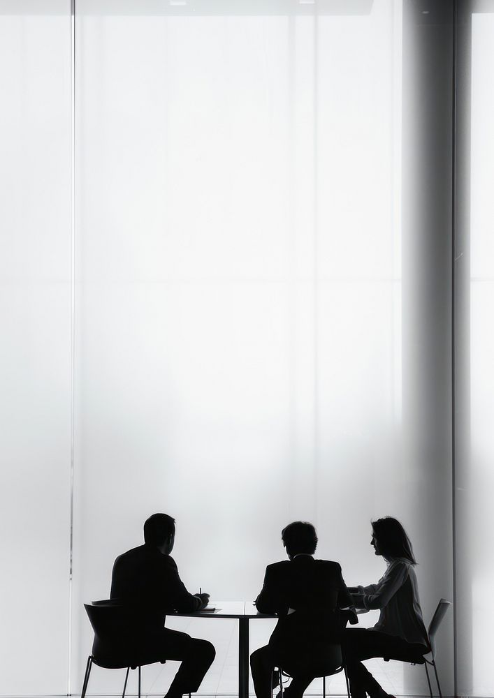 Business people chill meeting in light minimal office and have man leadership in the middle conversation table chair.