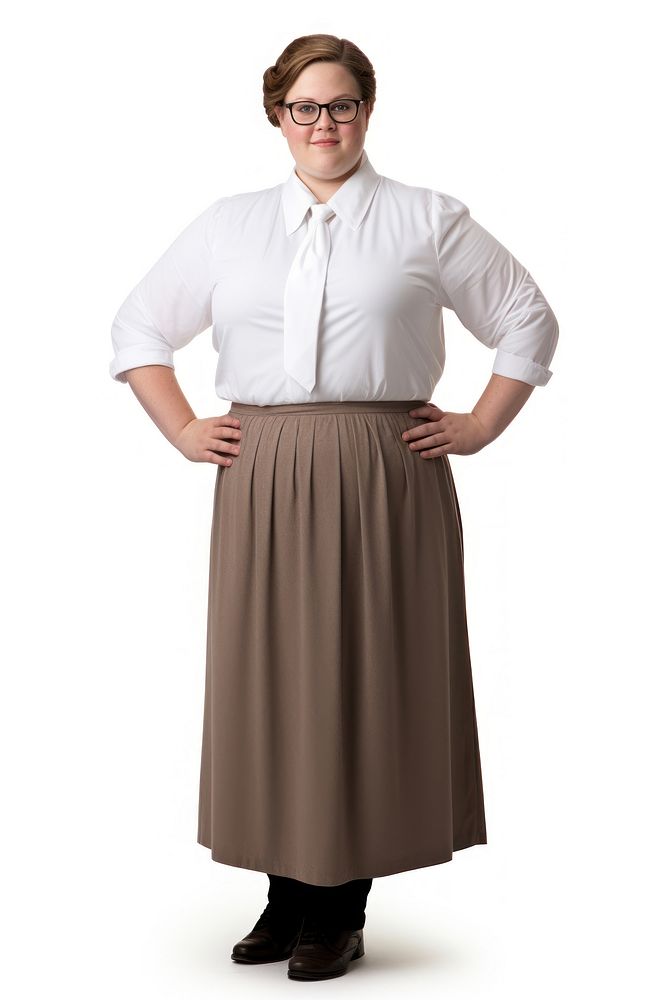 Fat female teacher skirt adult white background.
