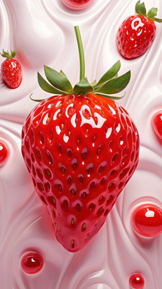 3d the strawberry fruit plant food.
