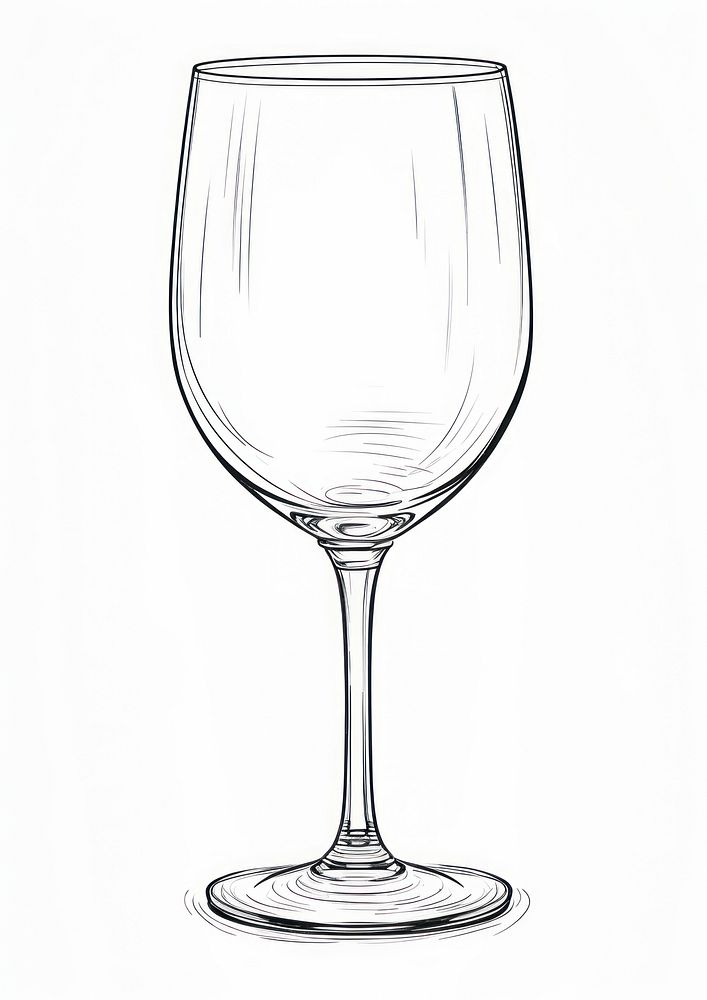 Wine glassoutline sketch drink refreshment transparent.