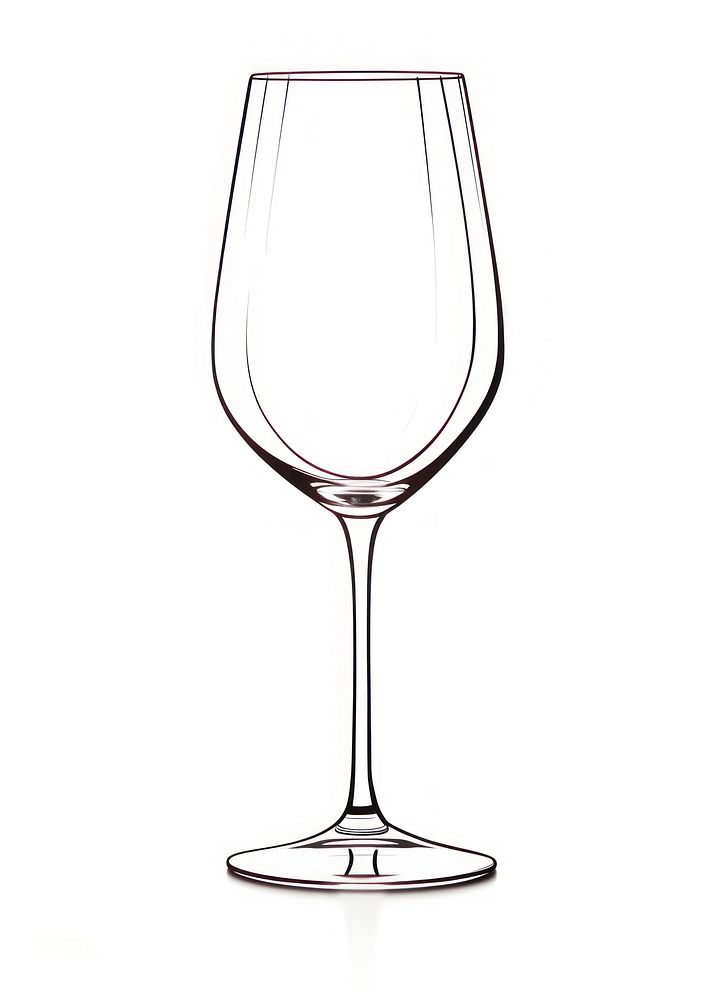 Wine glassoutline sketch drink white background refreshment.