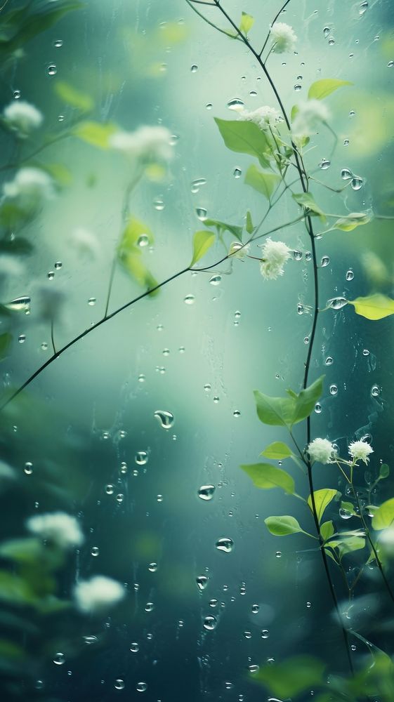 A rain scene with natural outdoors nature plant.