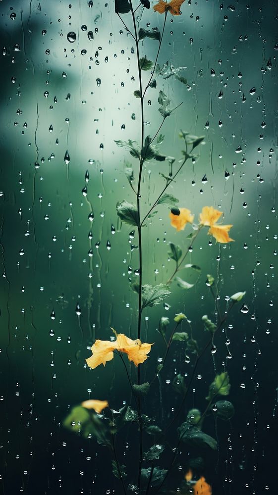 A rain scene with natural outdoors nature flower.