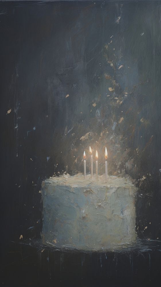 Birthday painting dessert candle.