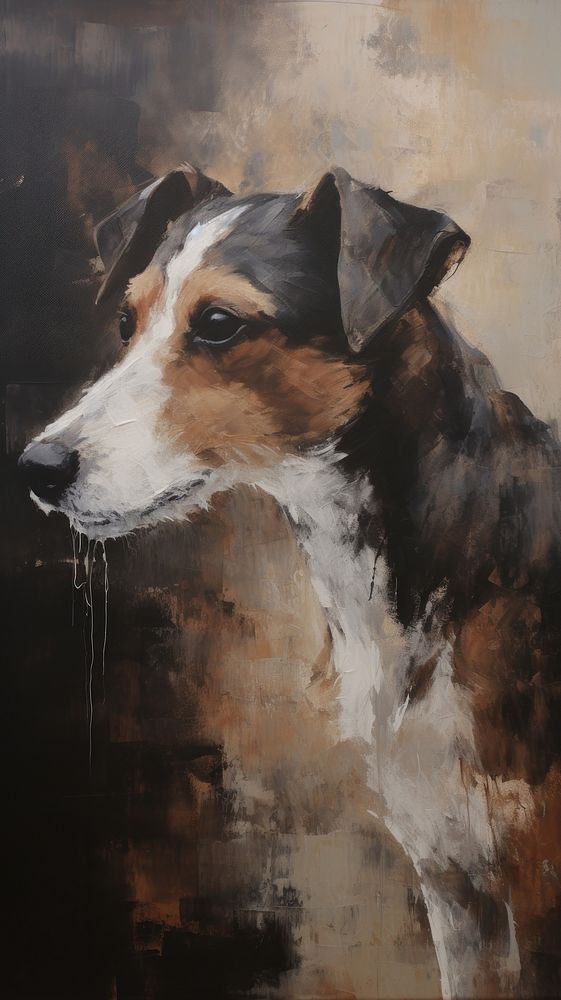 Dog art painting terrier.