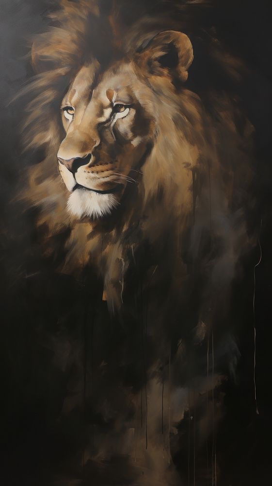 Lion art wildlife painting.