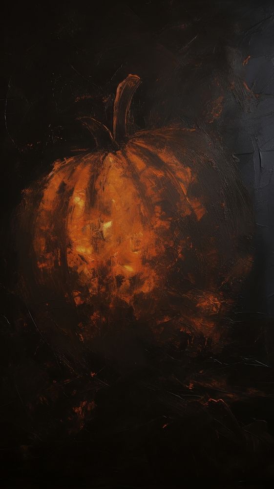 Pumpkin art halloween painting.