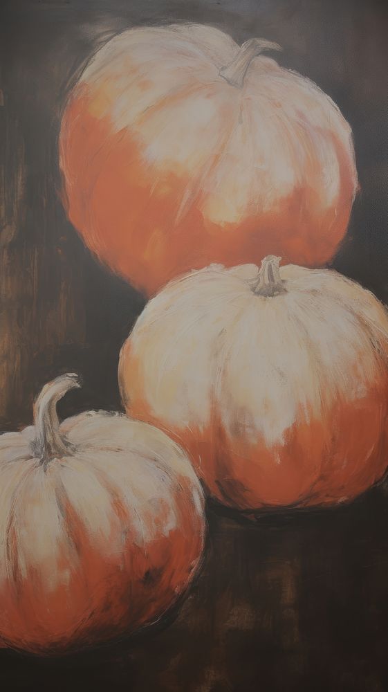 Pumpkins art vegetable painting.