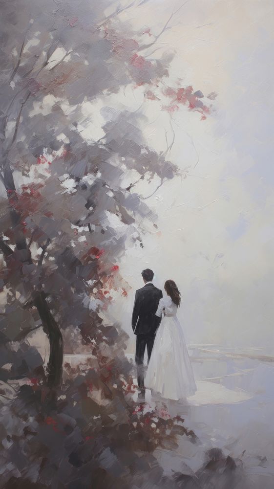 Wedding painting outdoors plant.
