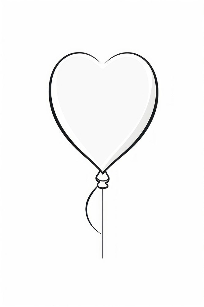 Balloon outline sketch white white background monochrome.