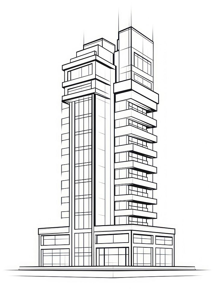 Building outline sketch architecture diagram drawing.