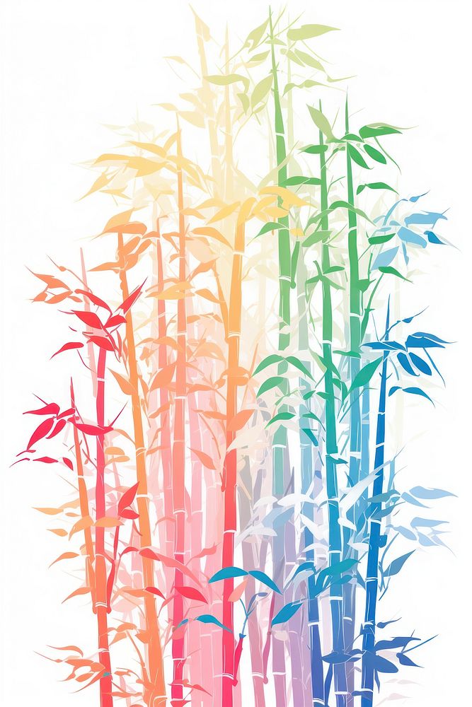 Bamboo tree Risograph style backgrounds plant creativity.