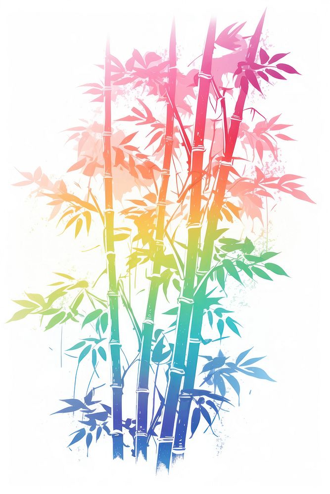 Bamboo tree Risograph style backgrounds plant white background.