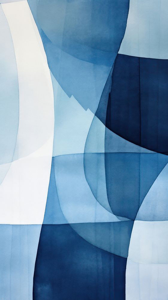 Blue abstract shape art.