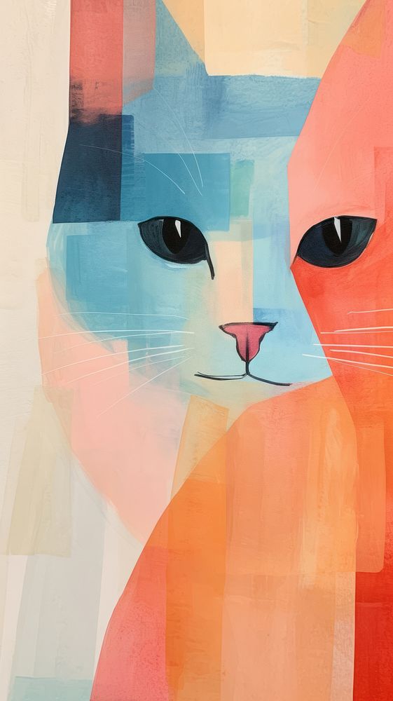 Cat painting art representation.