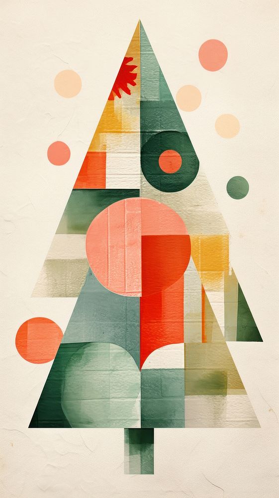 Christmas tree abstract painting shape.