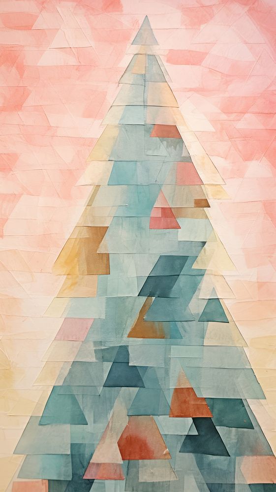 Christmas tree abstract painting shape.