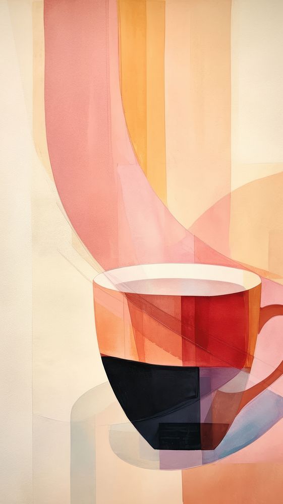 Coffee mug painting saucer cup.