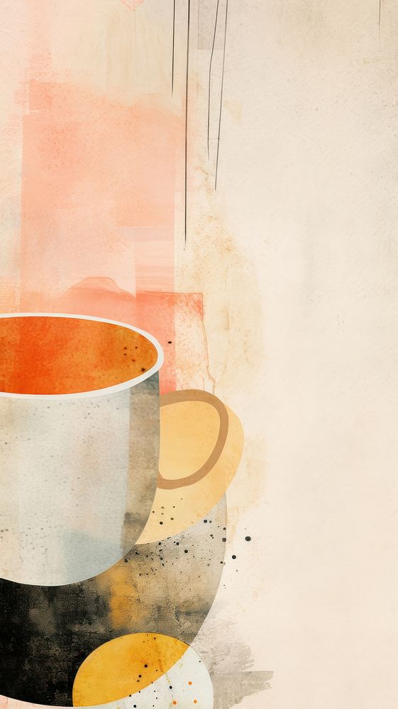 Coffee mug painting saucer drink.