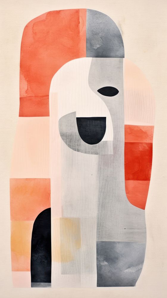 Dog abstract painting collage.