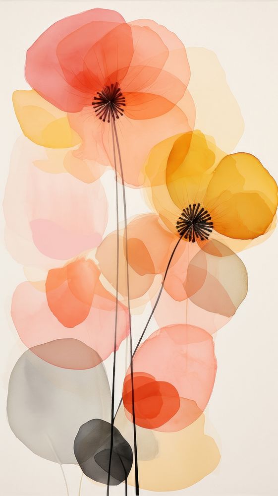 Flowers abstract painting pattern.