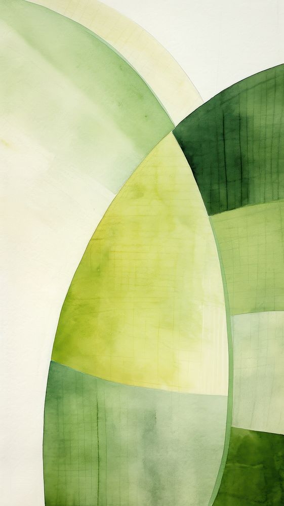 Green abstract painting shape.