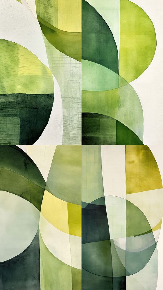 Green abstract pattern collage.