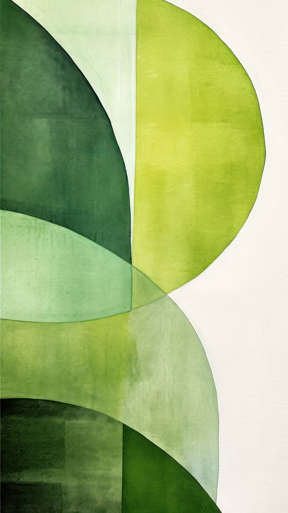 Green abstract painting art.