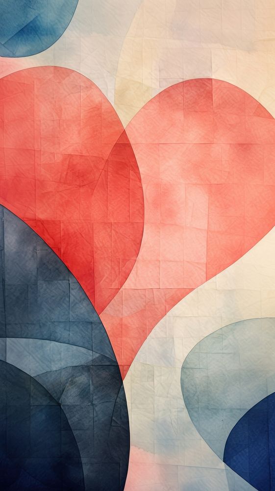 Heart abstract painting pattern.