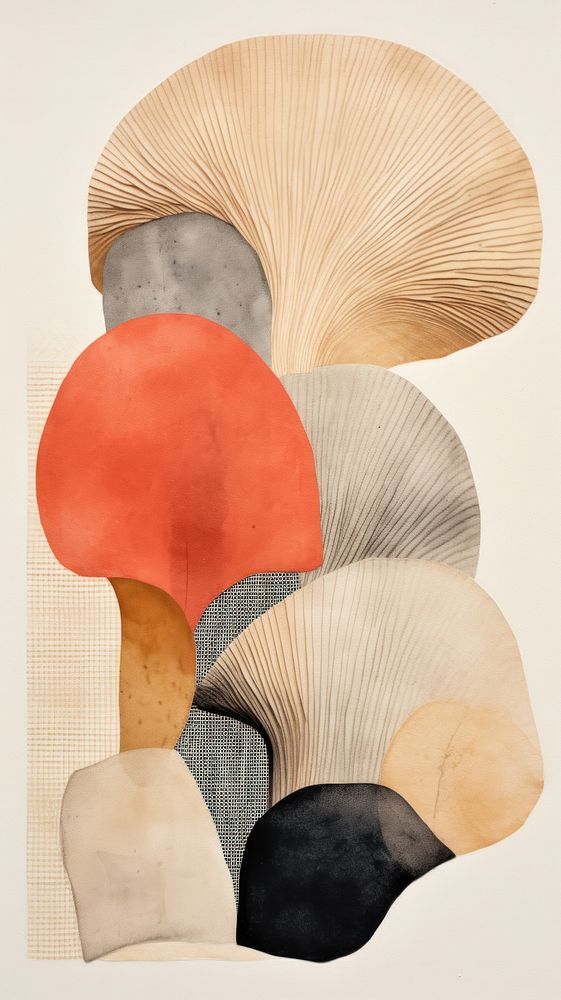 Mushroom creativity textured painting.