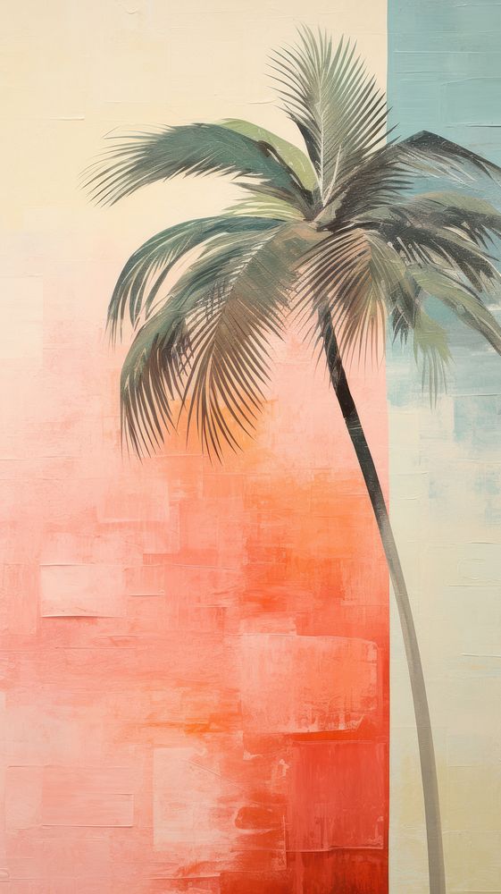 Palm tree painting plant art.