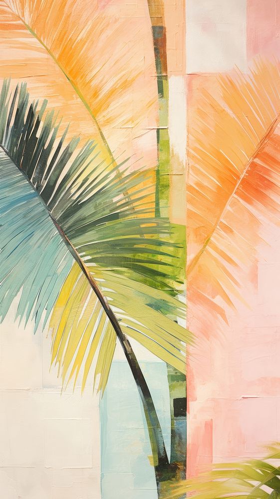 Palm tree abstract painting nature.