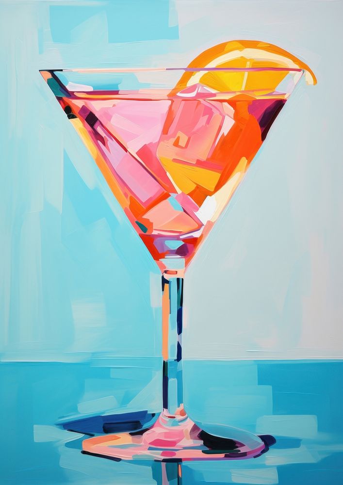A cocktail painting martini glass.