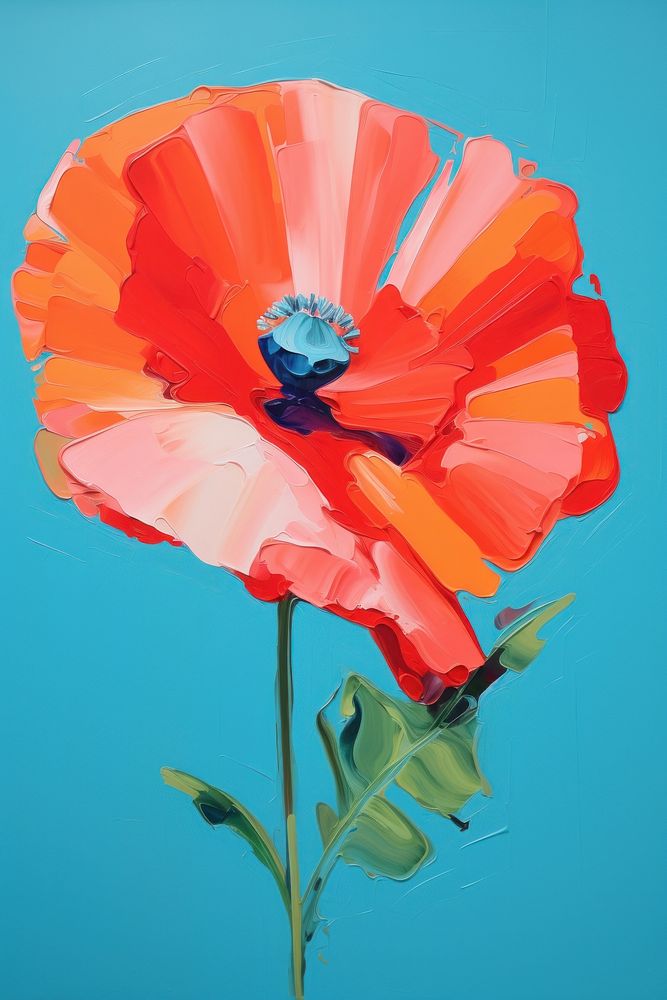 A poppy painting flower plant.