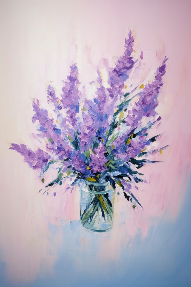 A lavender bouquet painting blossom flower.