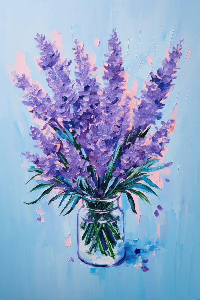 A lavender bouquet painting blossom flower.