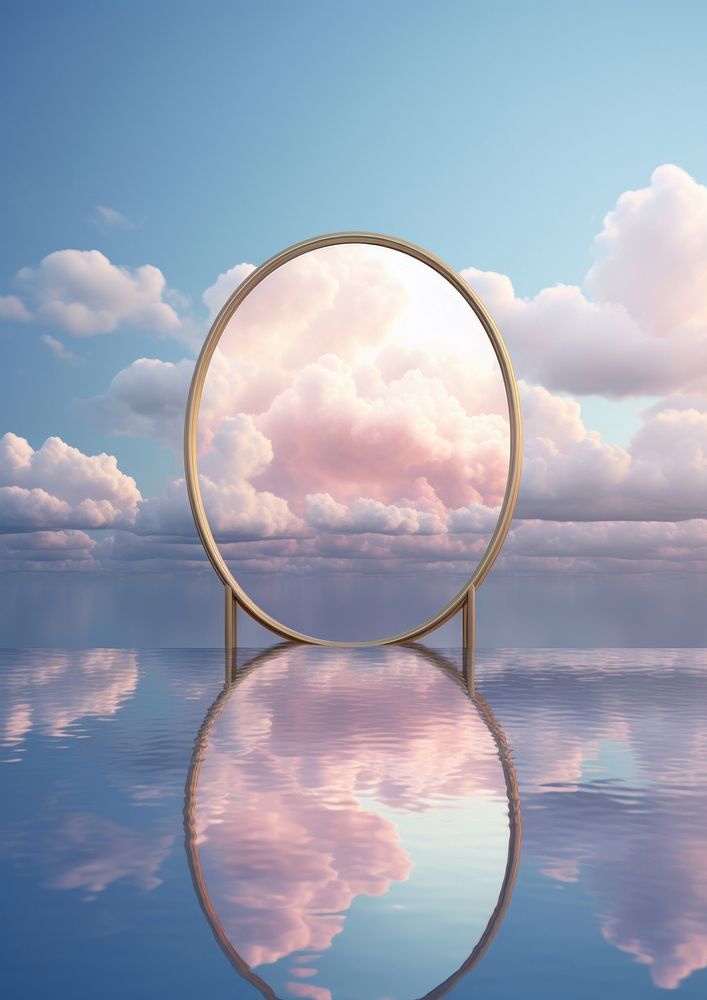 Photography of mirror cloud outdoors scenery.