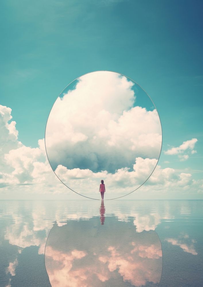 Photography of mirror cloud outdoors scenery.